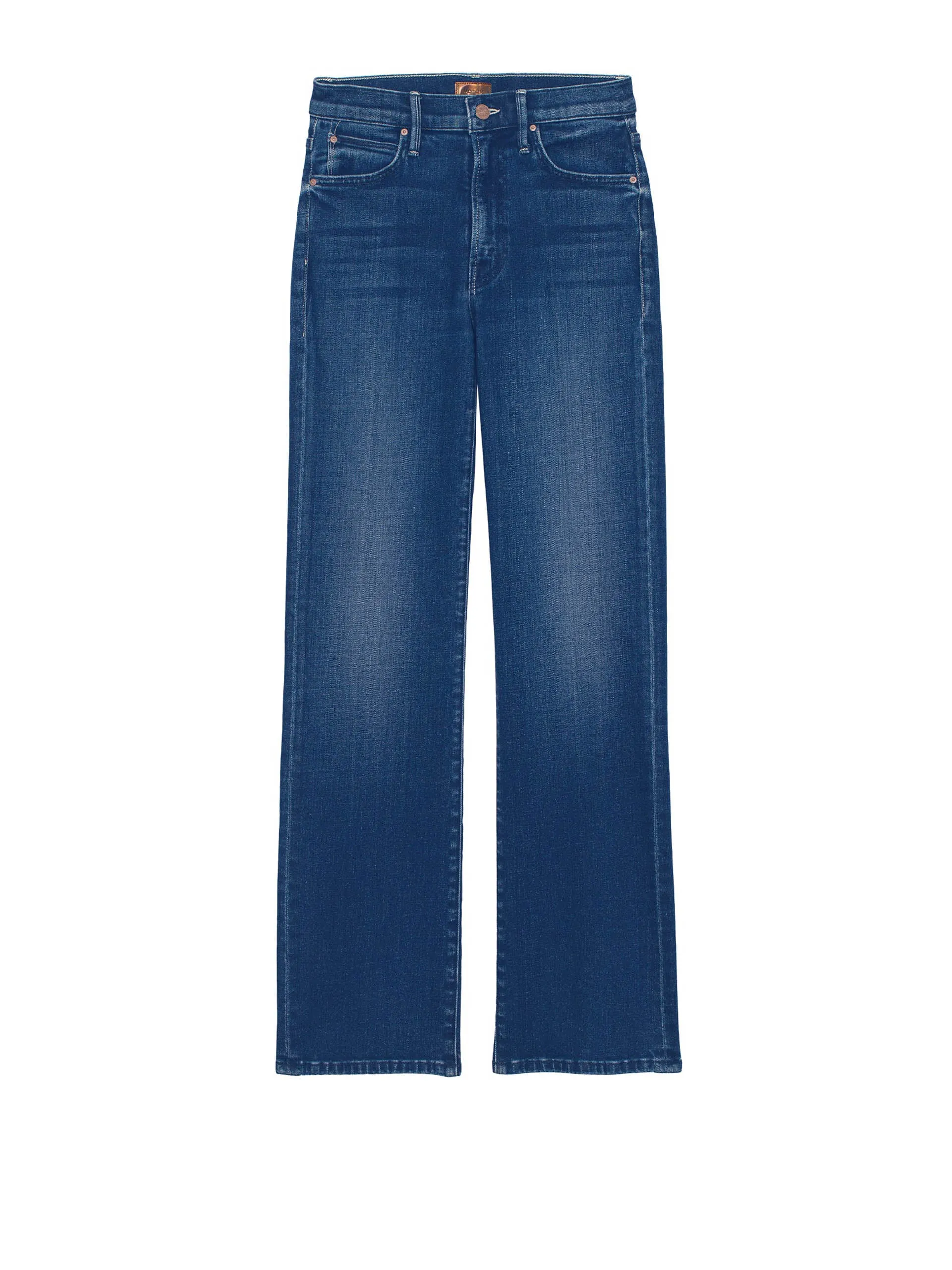 Denim straight-leg jeans