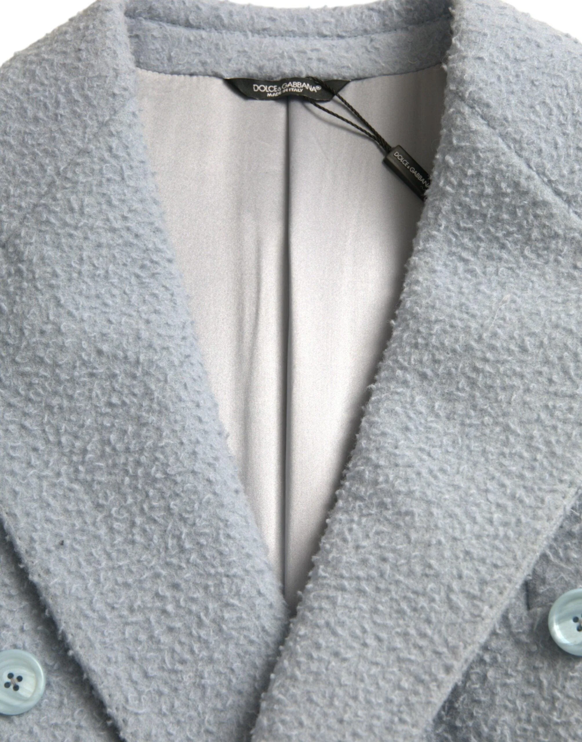 Dolce & Gabbana Blue Cashmere Long Coat