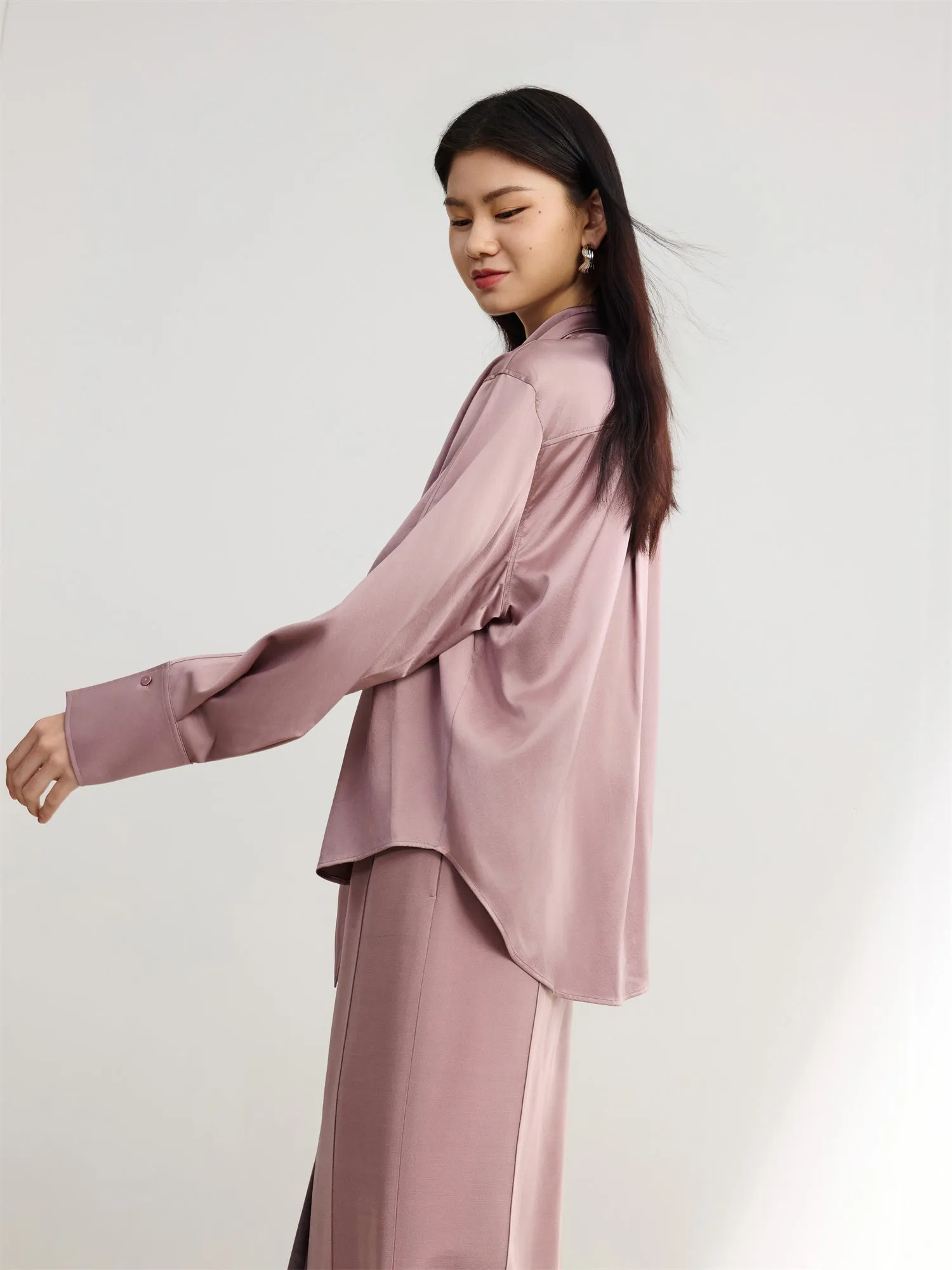 EP YAYING Silk Long-Sleeve Shirt