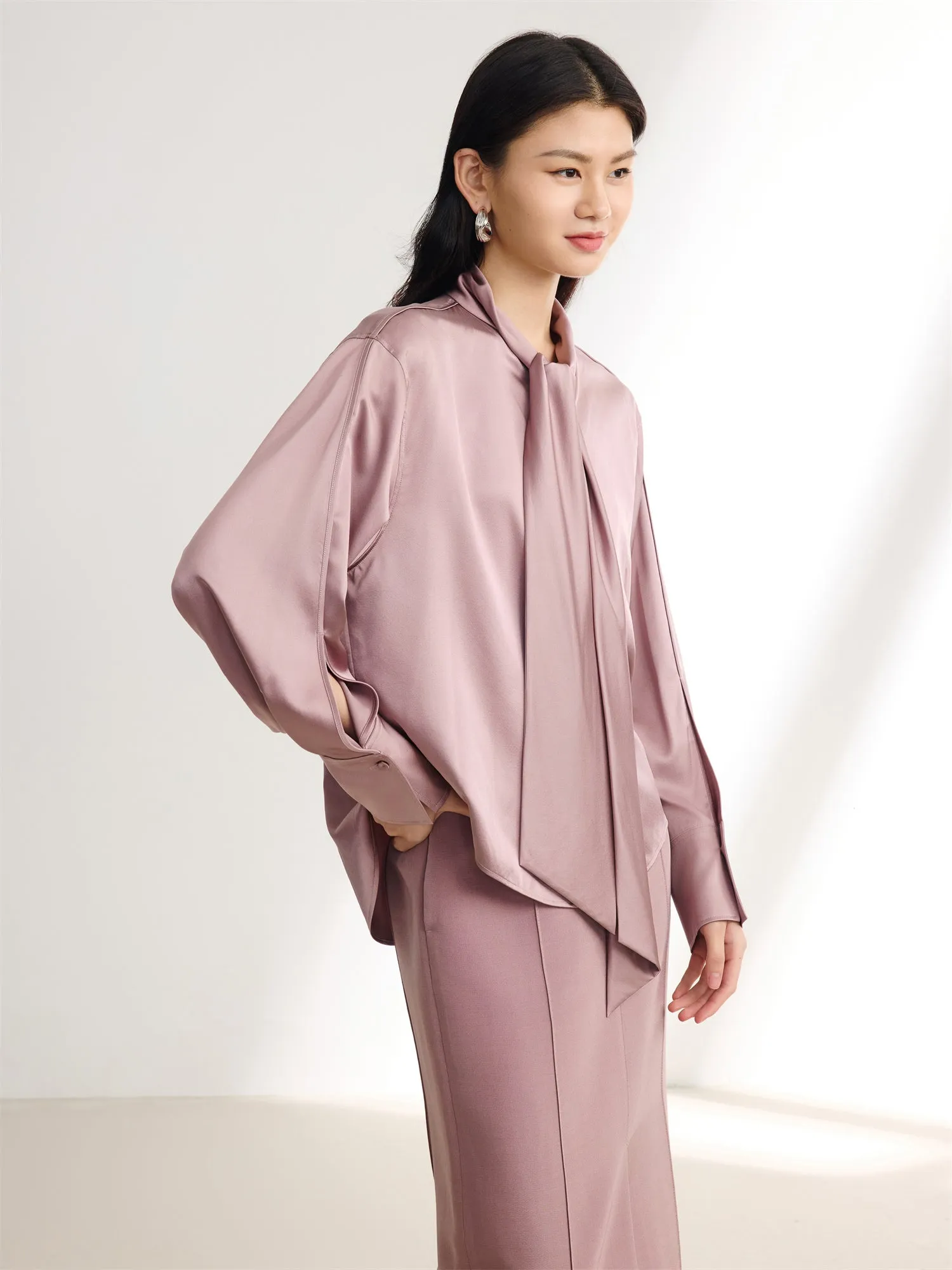 EP YAYING Silk Long-Sleeve Shirt