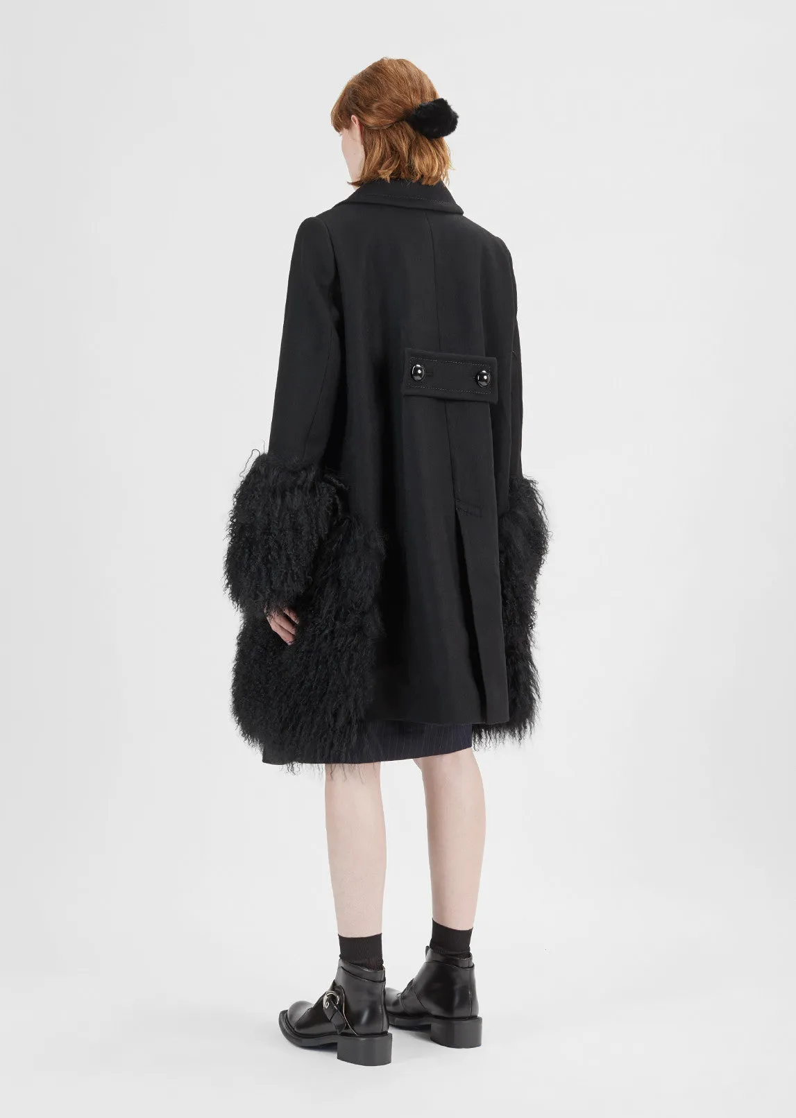 Melton Wool Shearling Coat