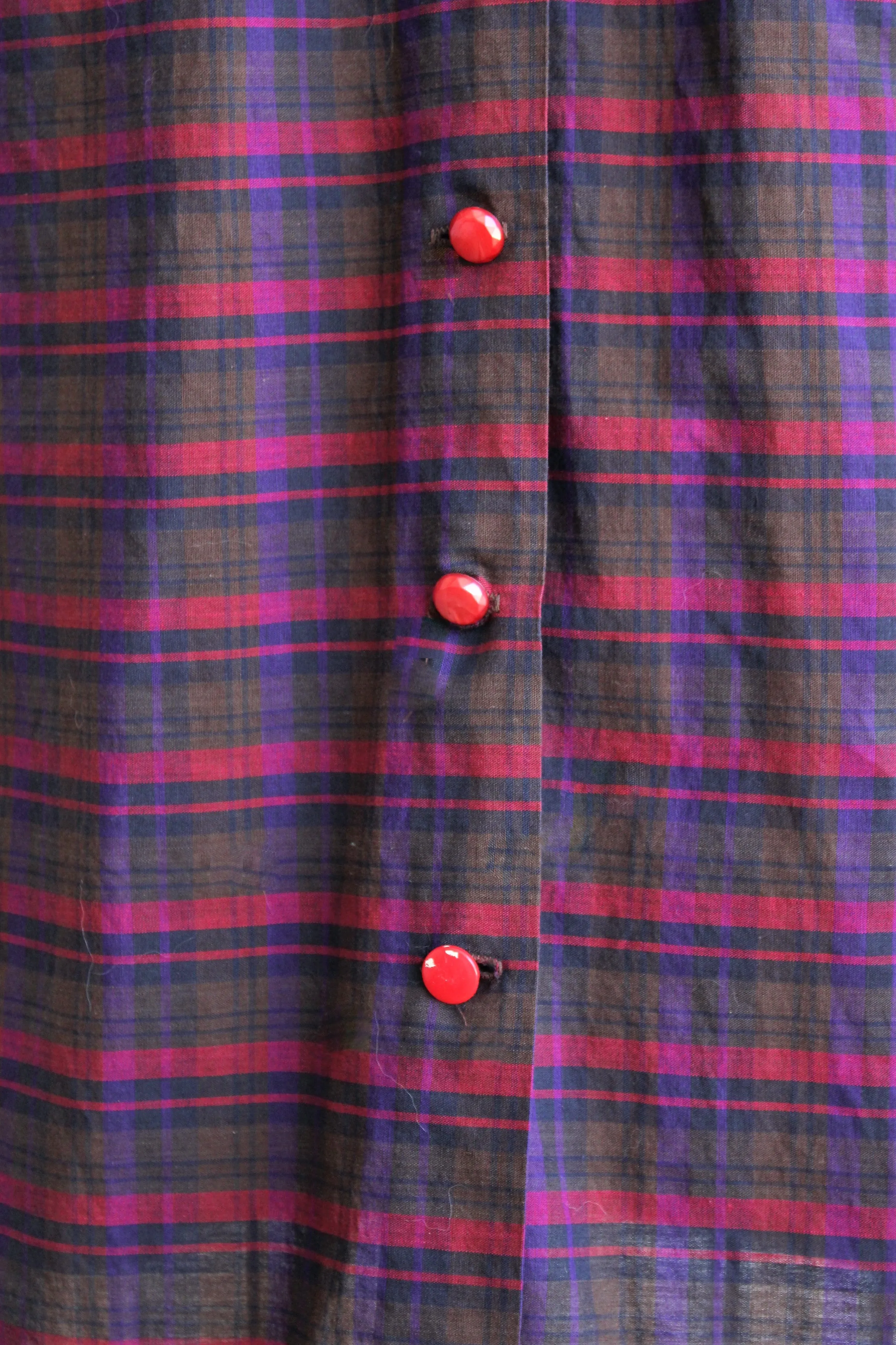 Vintage 1950s Plaid Dress with Belt