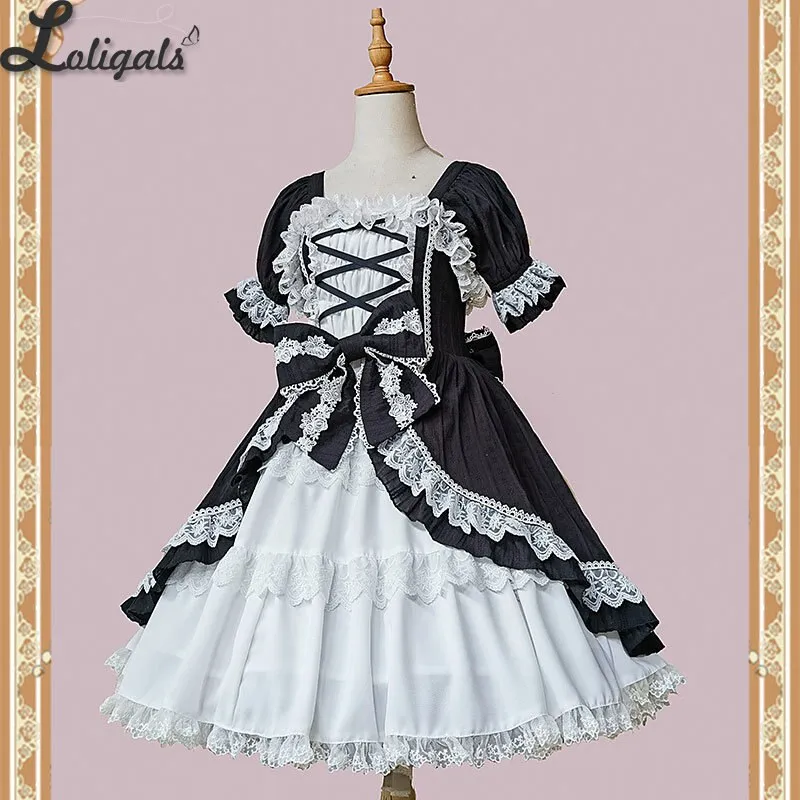 Vintage Style Lolita Dress Retro Party Dress w. Detachable Flare Sleeves by Infanta