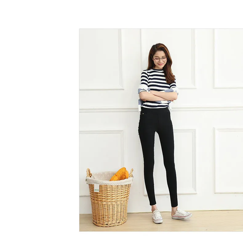 Wjczt Winter High Waist Leggings Women Pants Black Punk Thick Jeggings Fashion Slim Legging Trousers RZF1403
