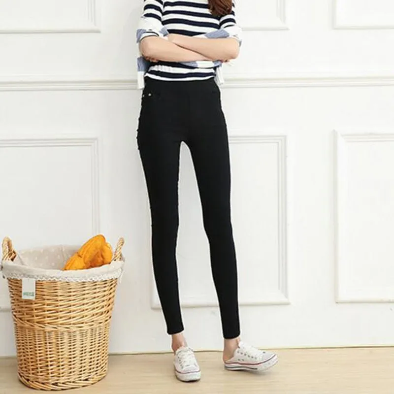 Wjczt Winter High Waist Leggings Women Pants Black Punk Thick Jeggings Fashion Slim Legging Trousers RZF1403